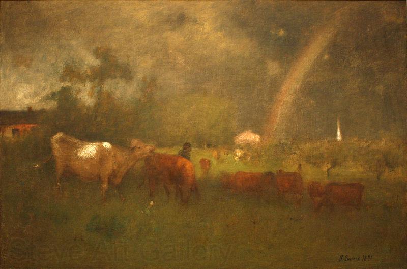 George Inness Shower on the Delaware River Norge oil painting art